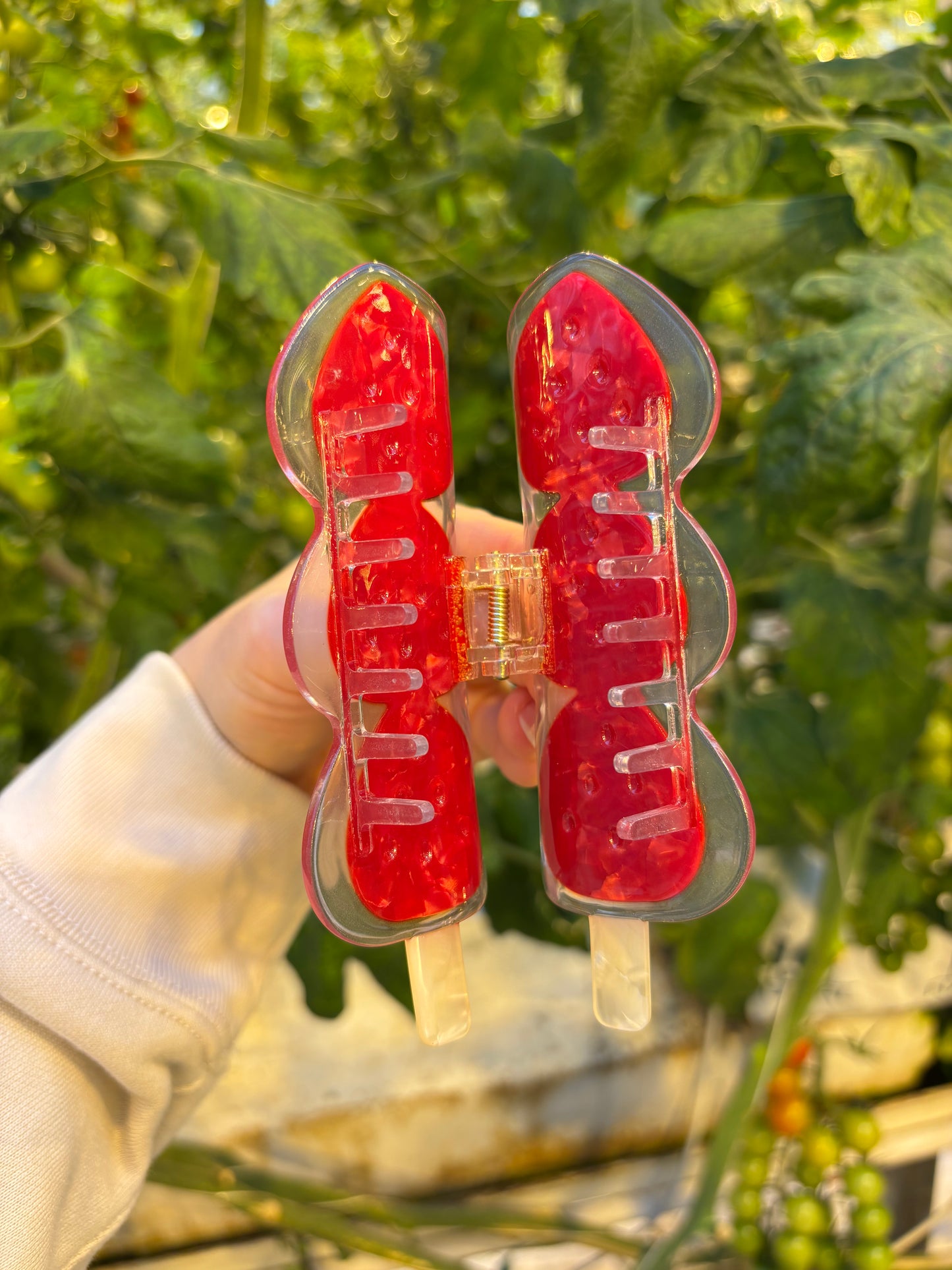 strawberry tanghulu hair claw clip